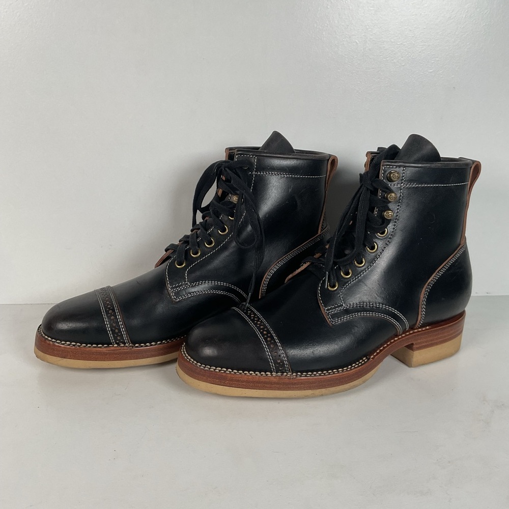 Flame Panda Cap Toe Boots | Lace Up | Custom | Men’s 9.5